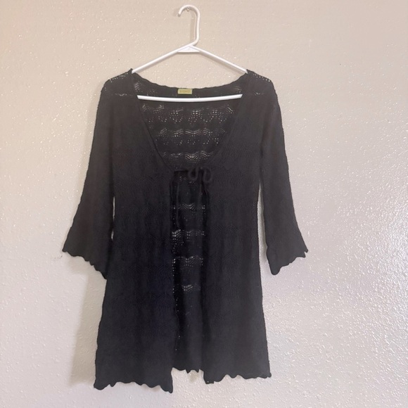 Vintage Echo Open Weave Knit Wool Blend Cardigan 90’s Whimsigoth - Picture 1 of 6